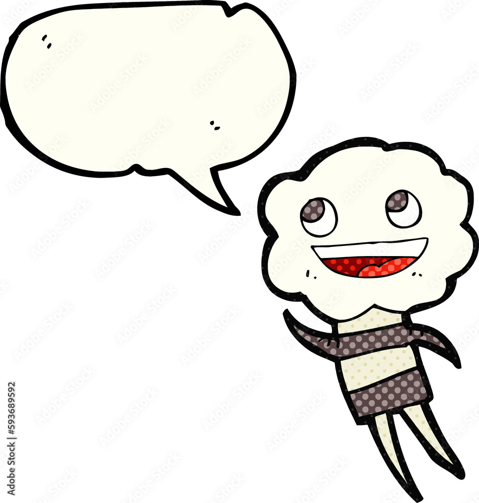 comic book speech bubble cartoon cute cloud head creature comic book speech bubble cartoon cute cloud head creature
