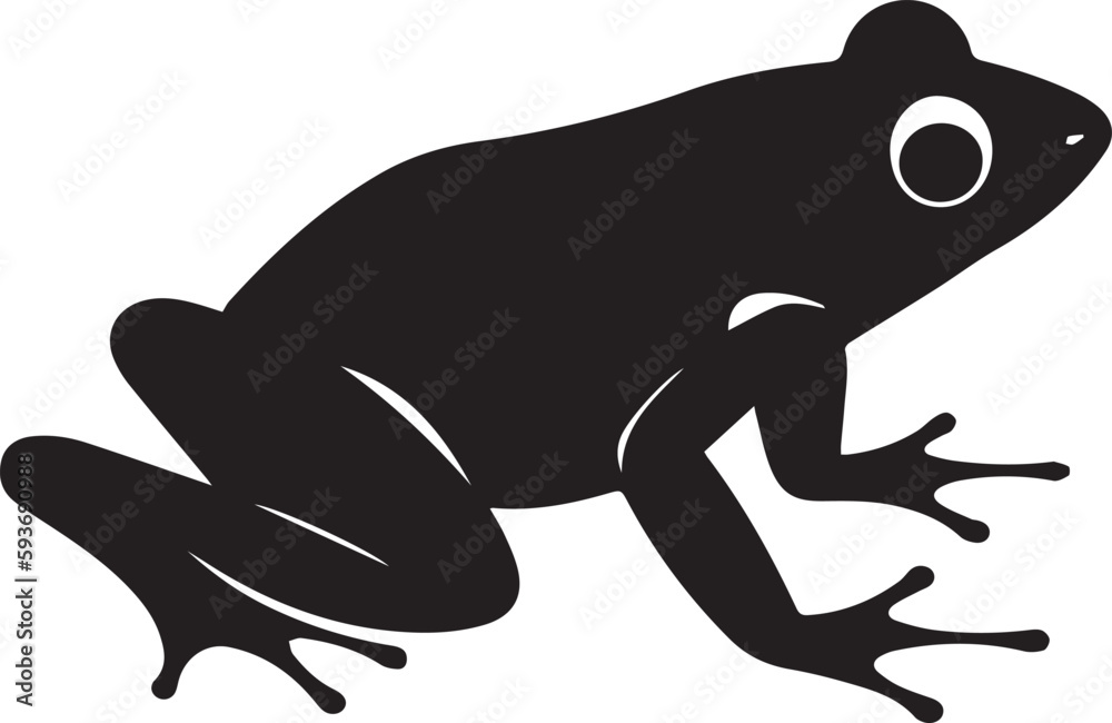 Black little frog on isolated white background. Vector illustration. Black little frog on isolated white background. Vector illustration.
