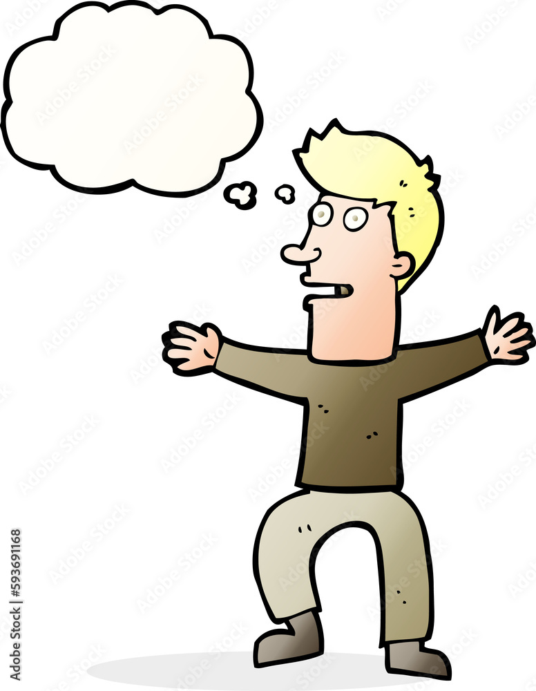 cartoon startled man with thought bubble cartoon startled man with thought bubble