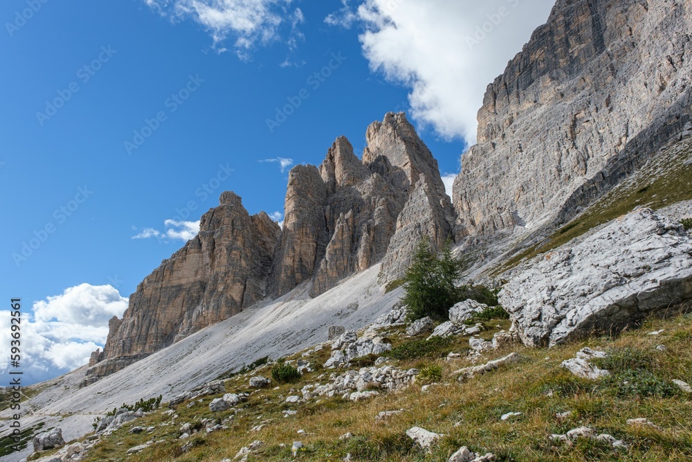 Beautiful view of the Dolomites Mountains UNESCO world heritage in South Tyrol, Italy