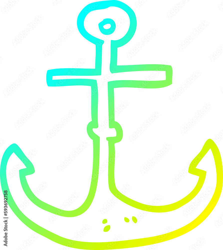 cold gradient line drawing cartoon ship anchor cold gradient line drawing cartoon ship anchor