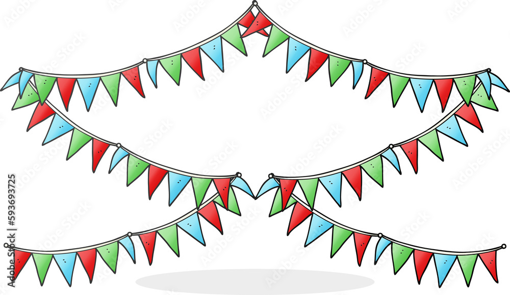 Obraz premium cartoon bunting flags