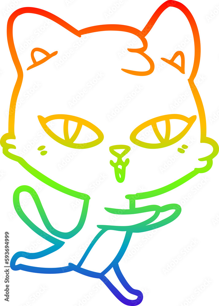 rainbow gradient line drawing cartoon cat rainbow gradient line drawing cartoon cat
