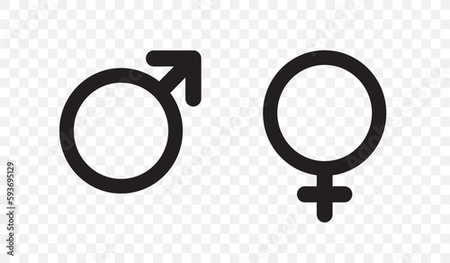 Vector of gender symbols on the transparent background