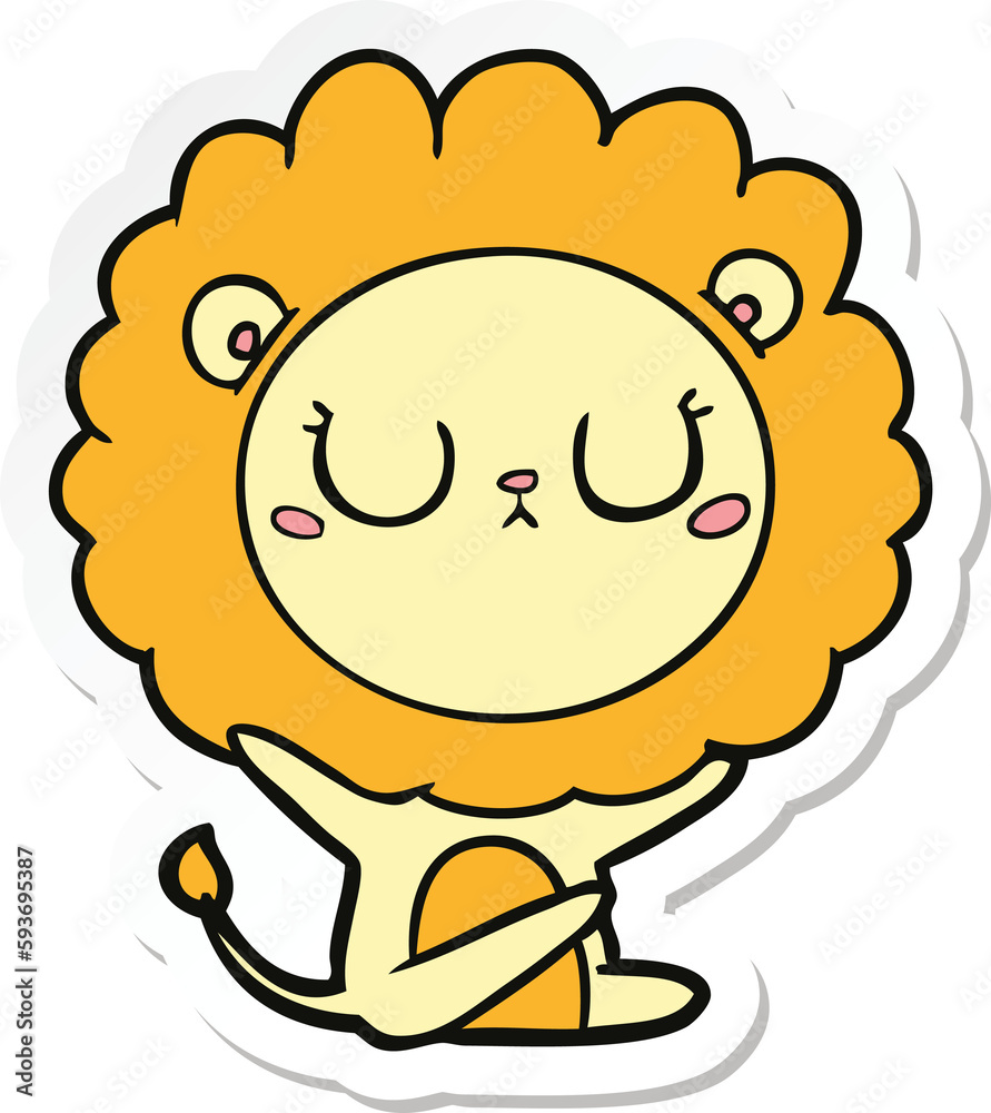 sticker of a cartoon lion sticker of a cartoon lion
