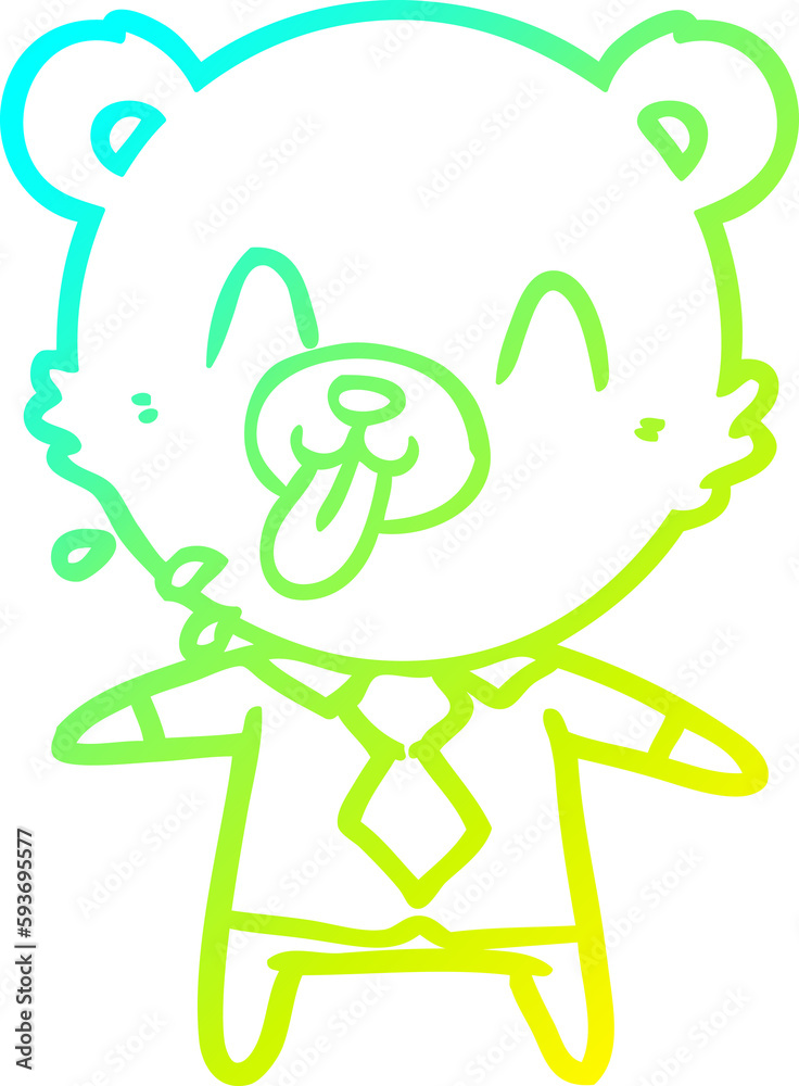 cold gradient line drawing rude cartoon bear boss cold gradient line drawing rude cartoon bear boss