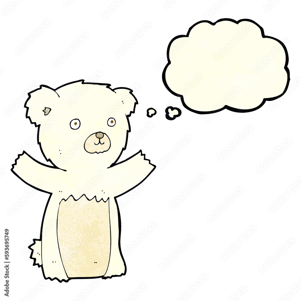 cute cartoon polar bear with thought bubble cute cartoon polar bear with thought bubble