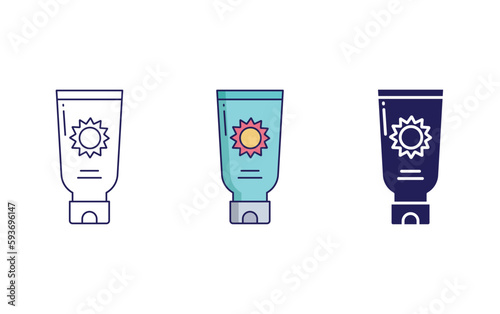  Sunscreen vector icon