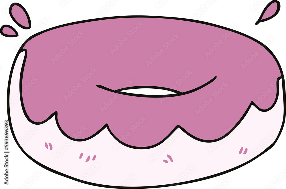 quirky hand drawn cartoon iced donut quirky hand drawn cartoon iced donut