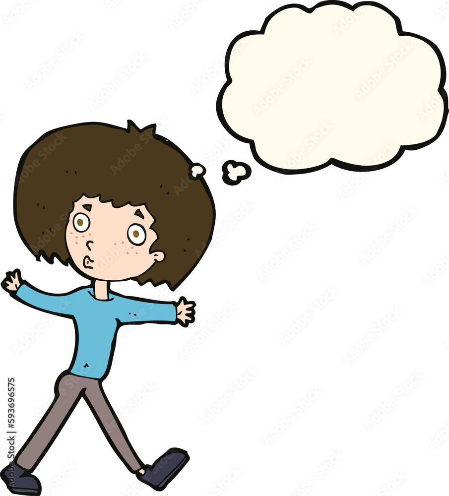 cartoon surprised man walking with thought bubble cartoon surprised man walking with thought bubble