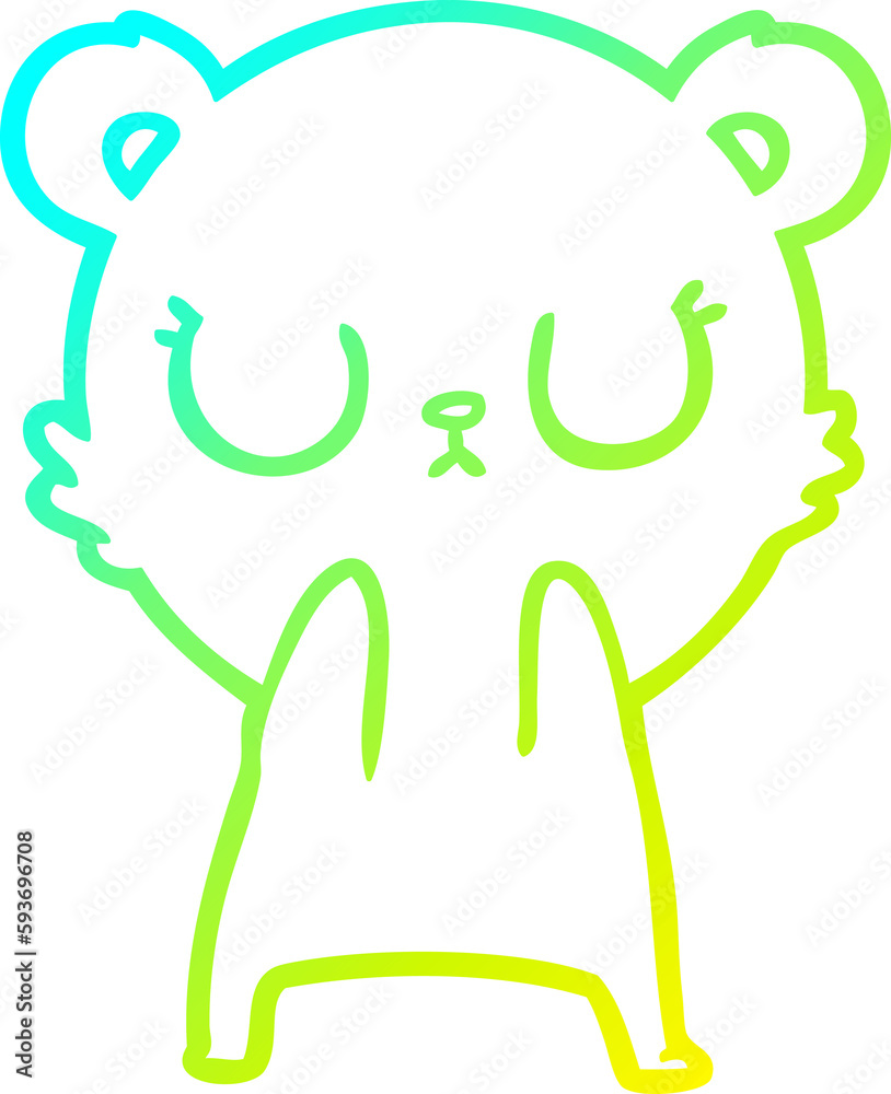 cold gradient line drawing peaceful cartoon polar bear cold gradient line drawing peaceful cartoon polar bear