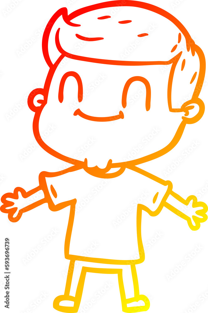 warm gradient line drawing cartoon friendly man warm gradient line drawing cartoon friendly man