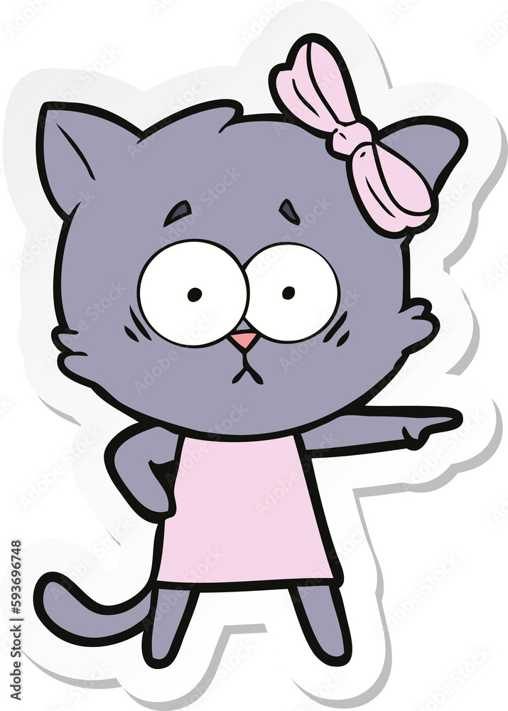 sticker of a cartoon cat