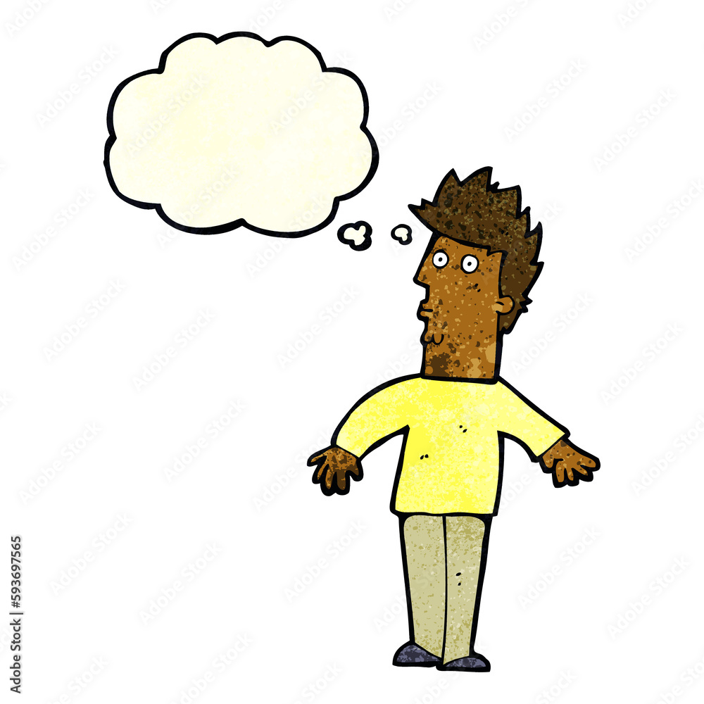 cartoon surprised man with thought bubble cartoon surprised man with thought bubble