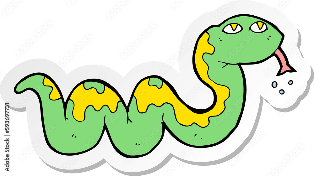 sticker of a cartoon snake sticker of a cartoon snake