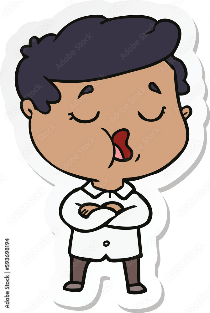 sticker of a cartoon man talking