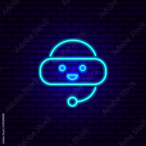  Icon for editorial content on ChatGPT chatbot  ai - neon with robot 