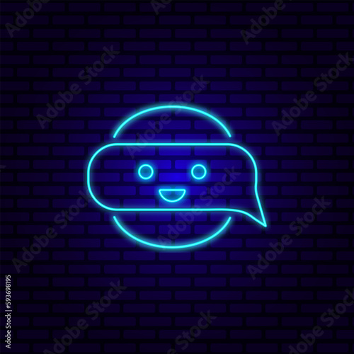  Icon for editorial content on ChatGPT chatbot - neon with robot 