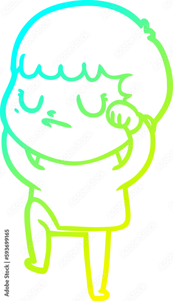 cold gradient line drawing cartoon grumpy boy cold gradient line drawing cartoon grumpy boy