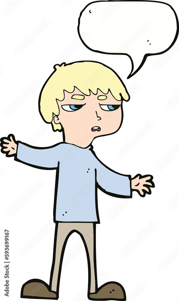 cartoon annoyed boy with speech bubble cartoon annoyed boy with speech bubble