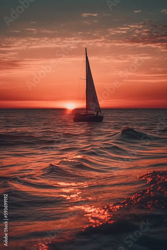 sailboat at sunset © Color.co