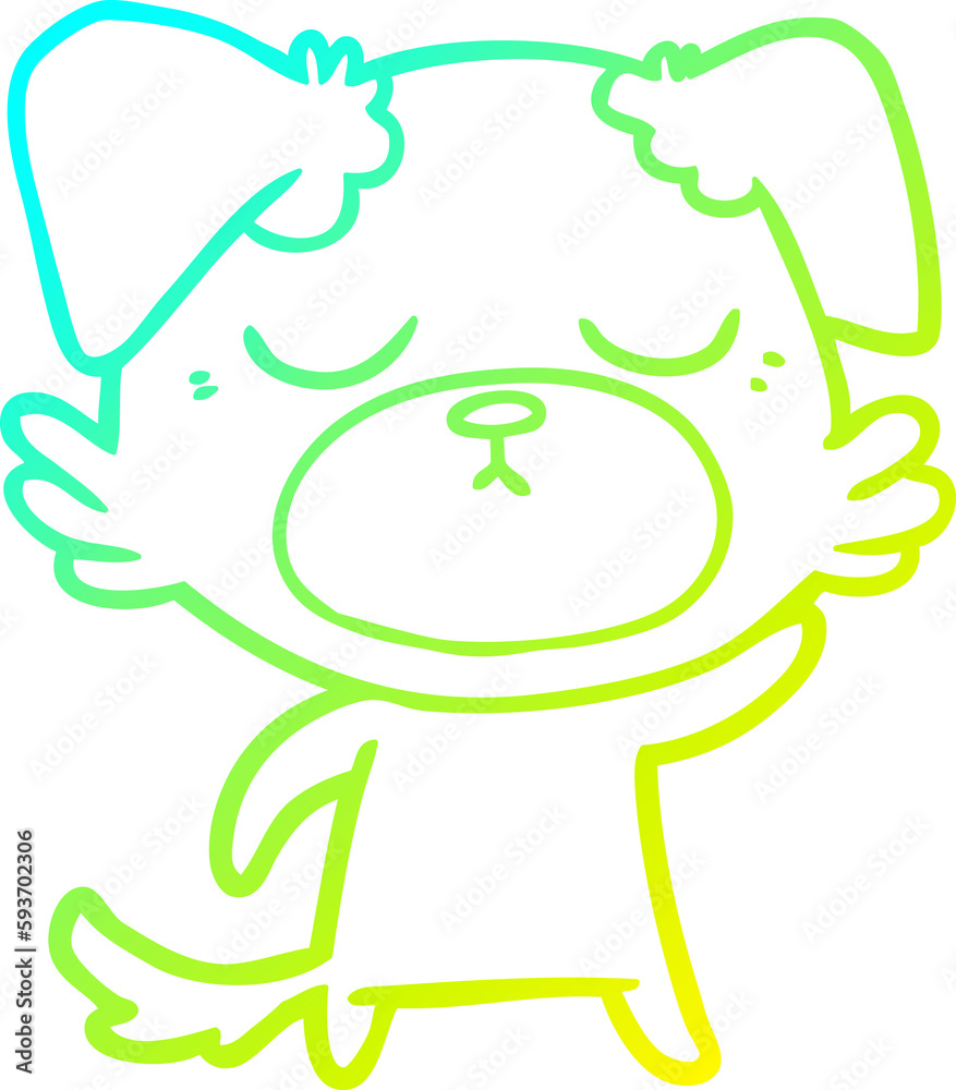 cold gradient line drawing cute cartoon dog cold gradient line drawing cute cartoon dog