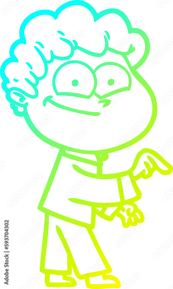 cold gradient line drawing cartoon happy man cold gradient line drawing cartoon happy man