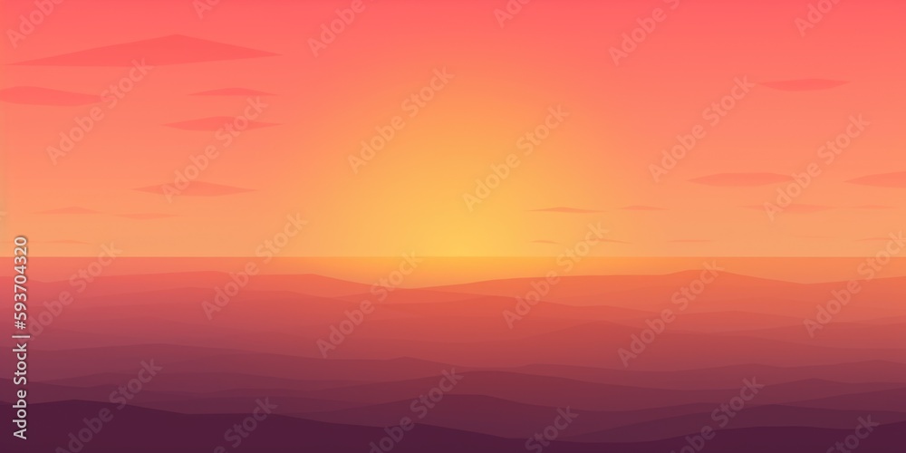 Warm sunset gradient background with copy space, banner design created with generative AI technology