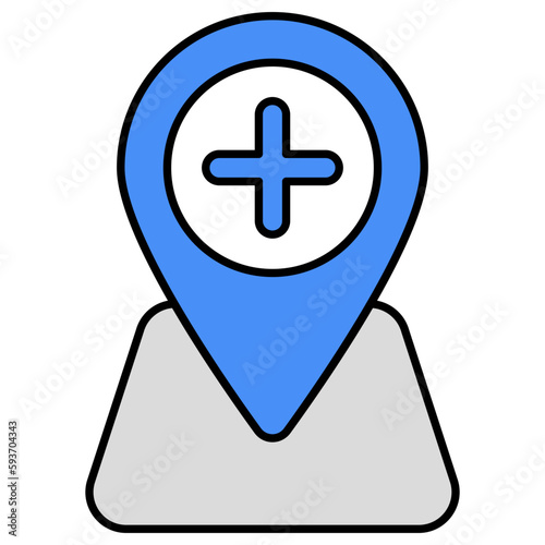 Editable design icon of add location 