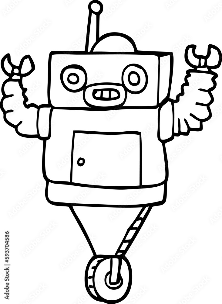 line drawing cartoon robot line drawing cartoon robot