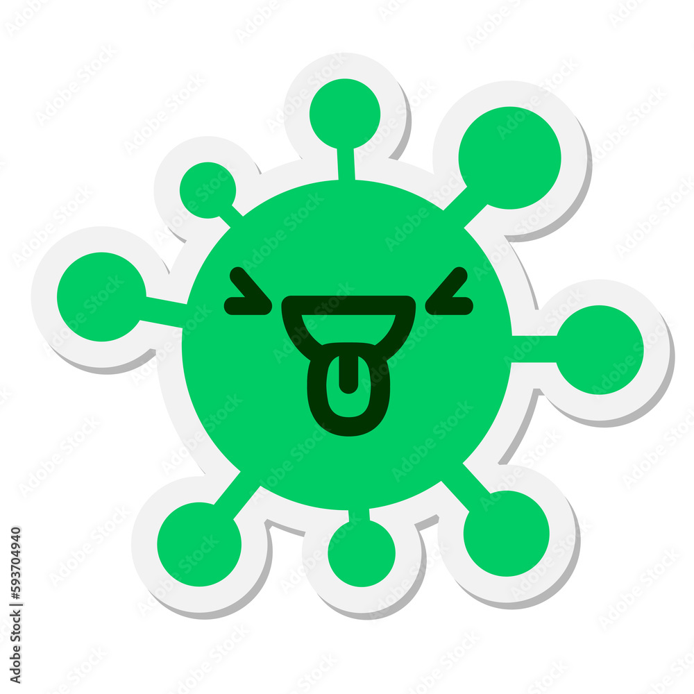 laughing mean virus sticker