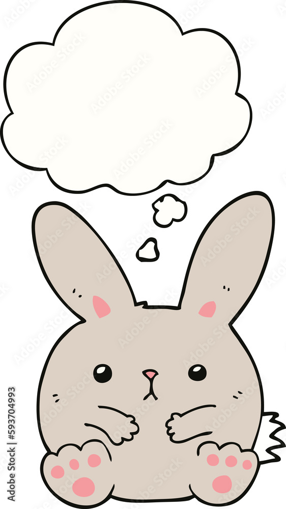 cartoon rabbit and thought bubble cartoon rabbit and thought bubble