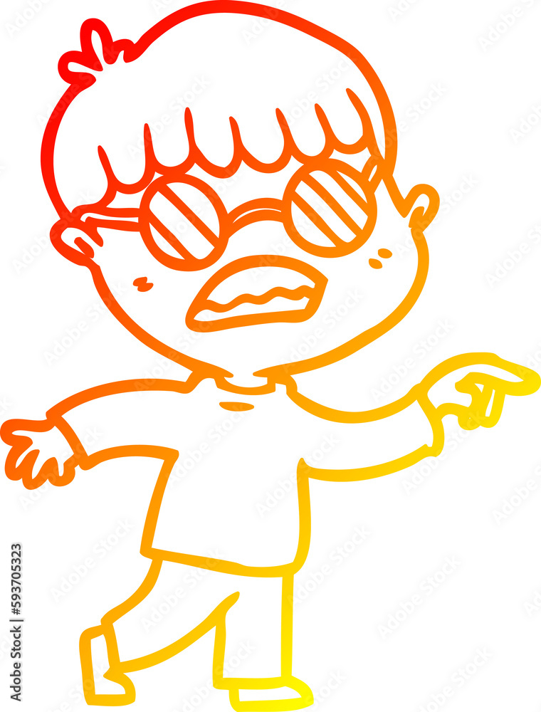 warm gradient line drawing cartoon boy wearing spectacles warm gradient line drawing cartoon boy wearing spectacles