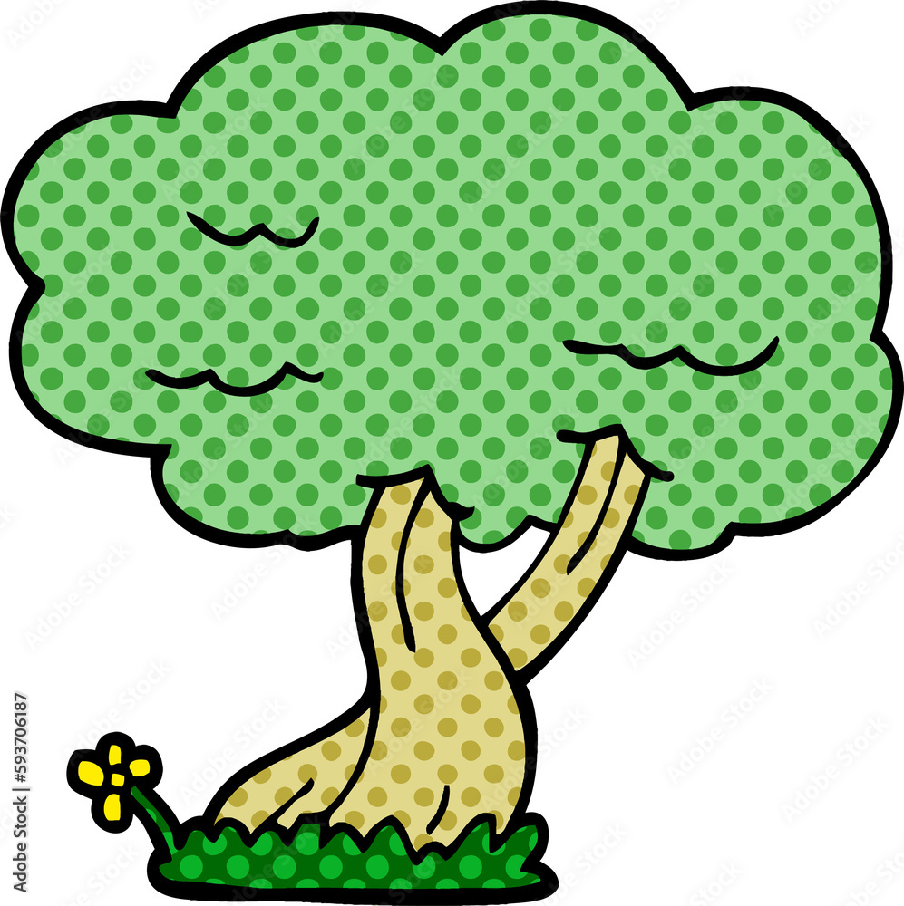 Obraz premium cartoon doodle tree