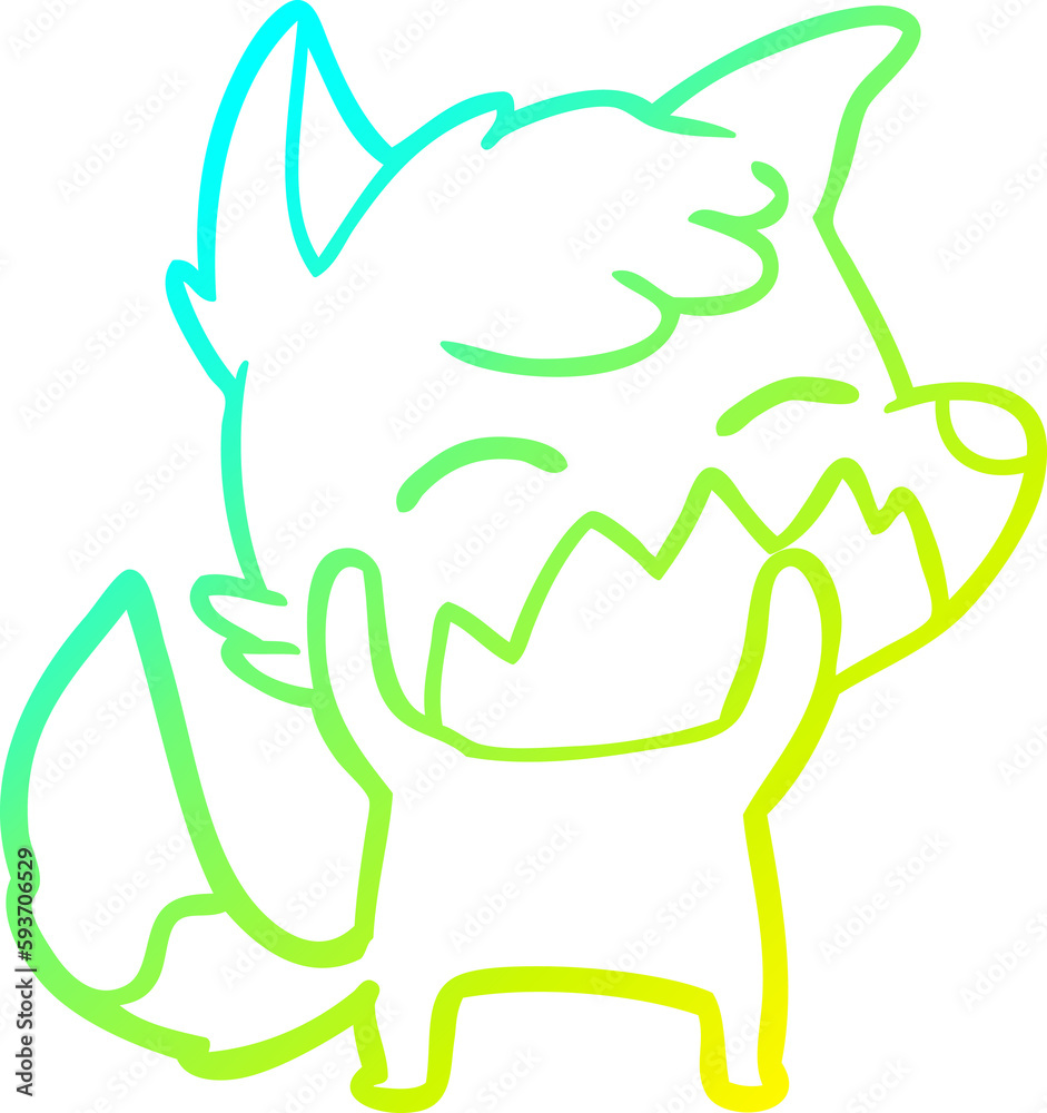 cold gradient line drawing cartoon fox cold gradient line drawing cartoon fox
