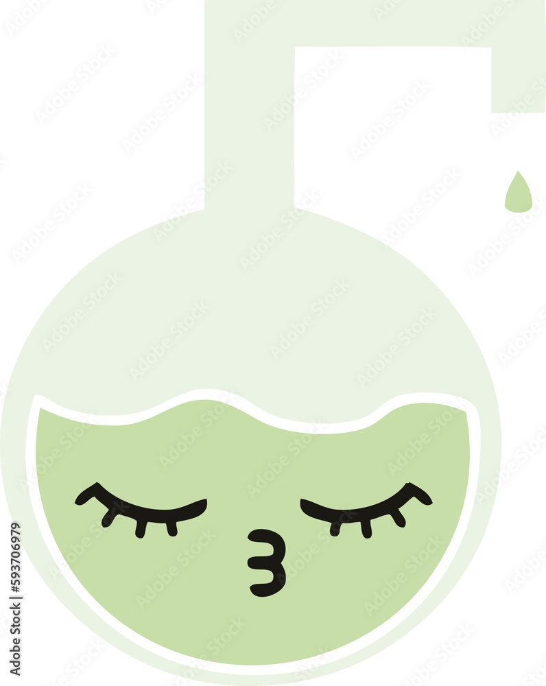 flat color retro cartoon science experiment flat color retro cartoon science experiment