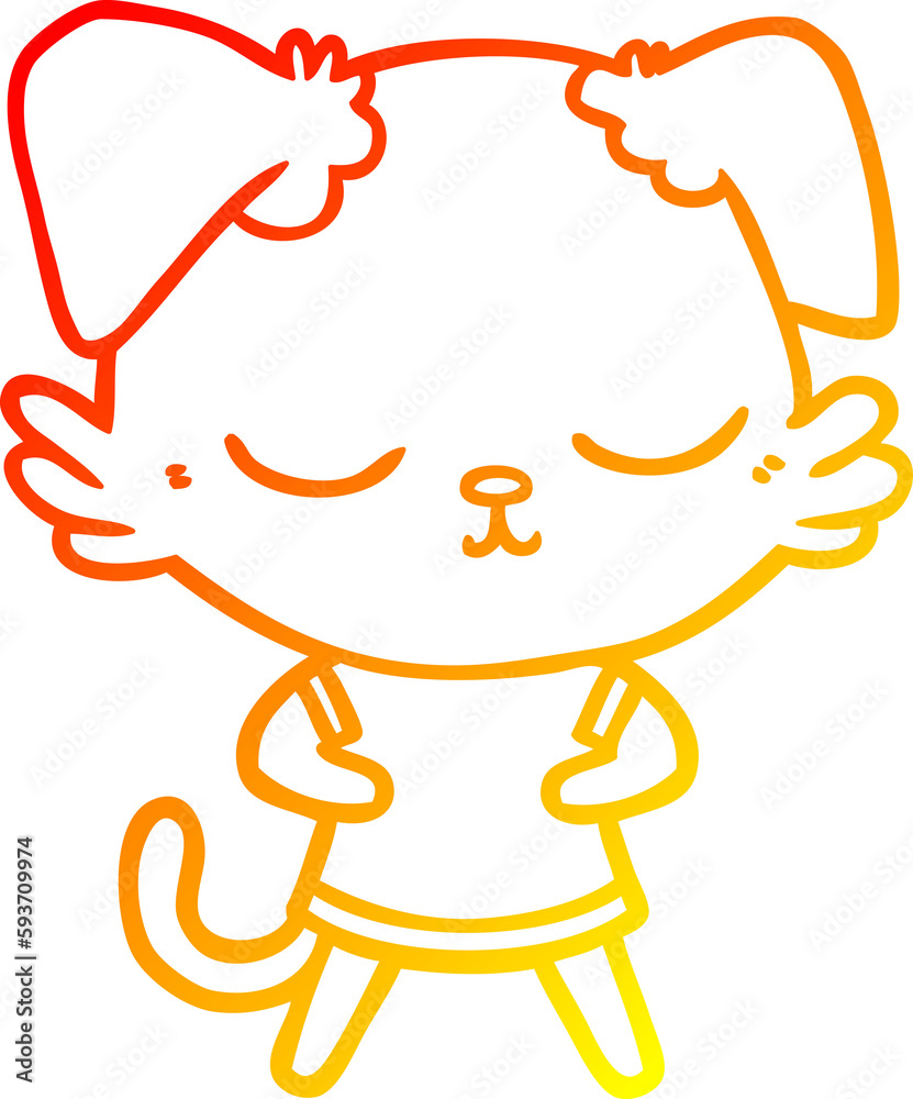warm gradient line drawing cute cartoon dog warm gradient line drawing cute cartoon dog
