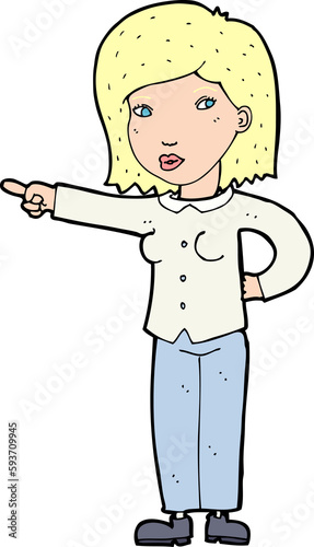 cartoon woman pointing