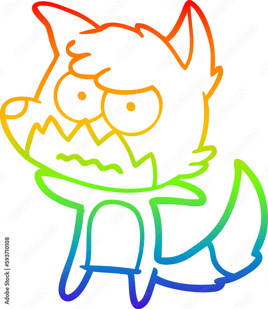 rainbow gradient line drawing cartoon annoyed fox rainbow gradient line drawing cartoon annoyed fox