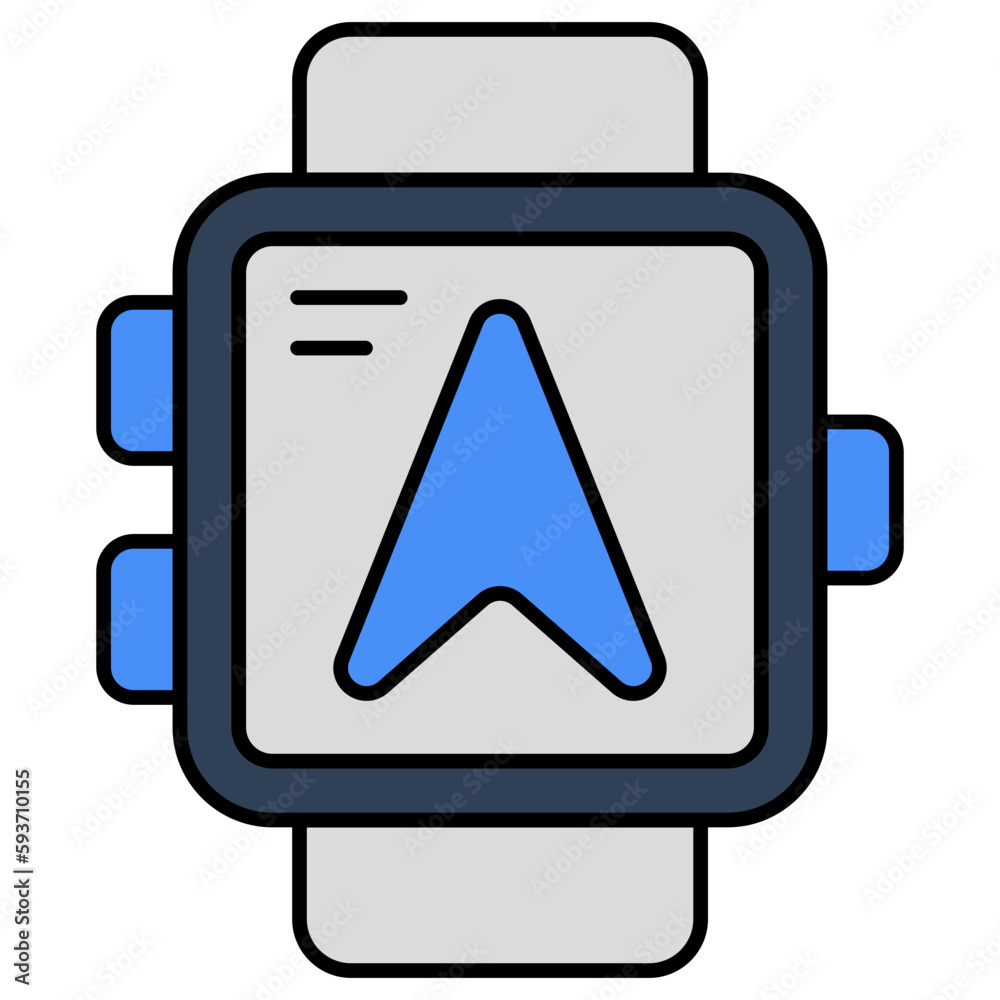 Creative design icon of smartwatch location Creative design icon of smartwatch location