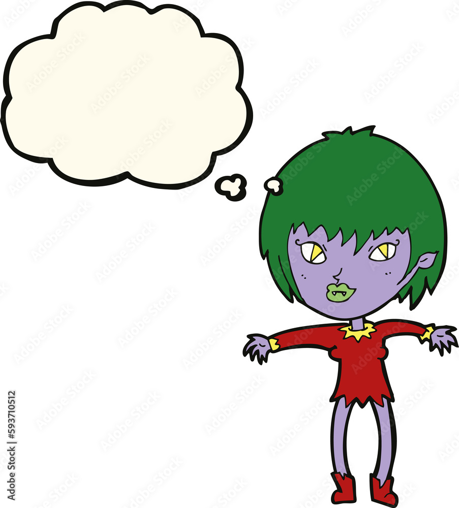 cartoon vampire girl with thought bubble cartoon vampire girl with thought bubble