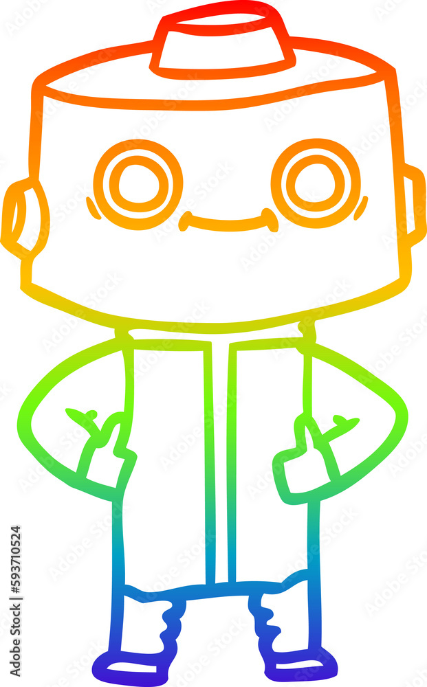 rainbow gradient line drawing cartoon robot rainbow gradient line drawing cartoon robot