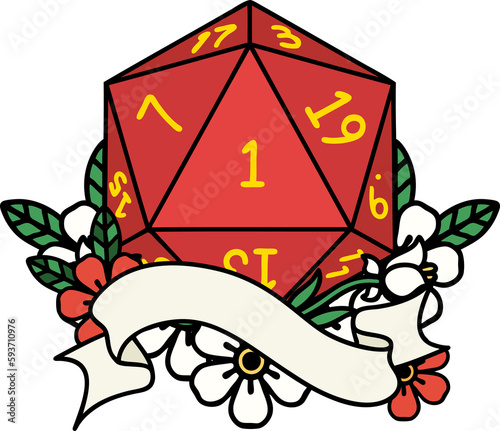 natural one d20 dice roll illustration