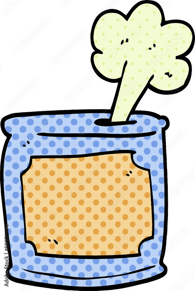 Obraz premium cartoon doodle can of food being opened