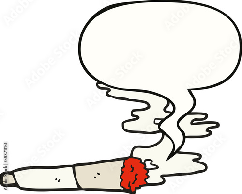 cartoon cigarette and speech bubble