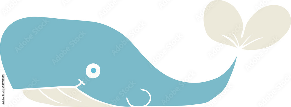 flat color illustration of a cartoon whale flat color illustration of a cartoon whale