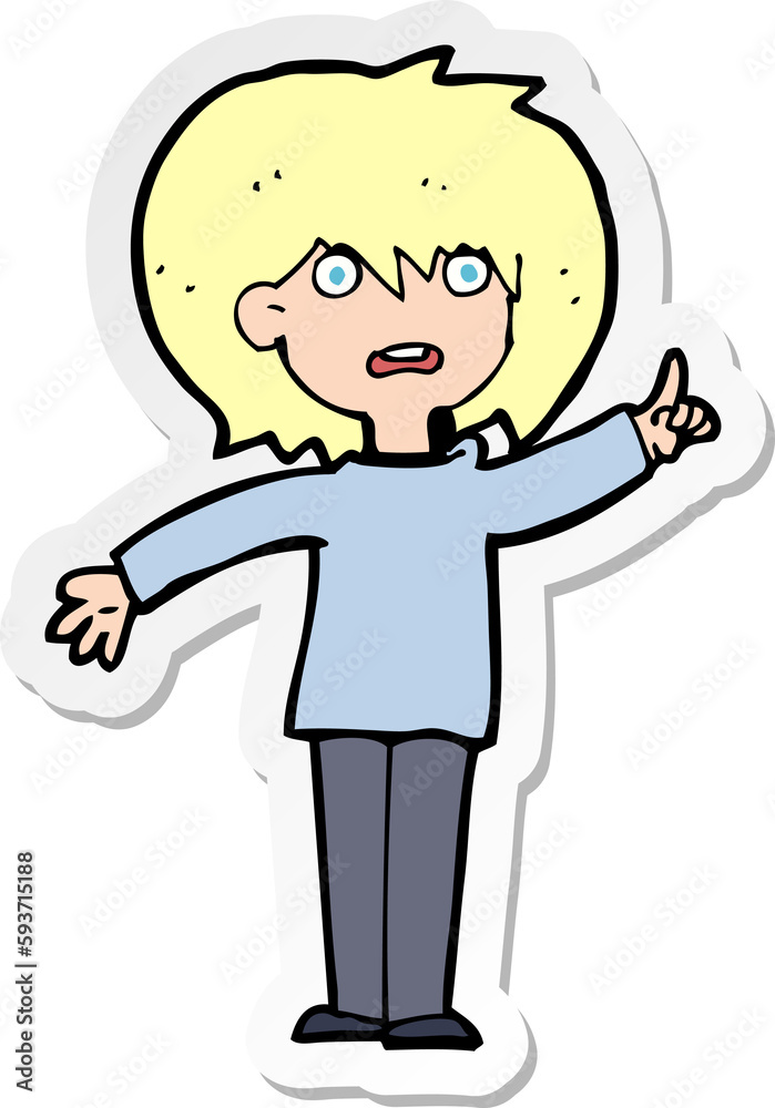sticker of a cartoon woman asking question sticker of a cartoon woman asking question
