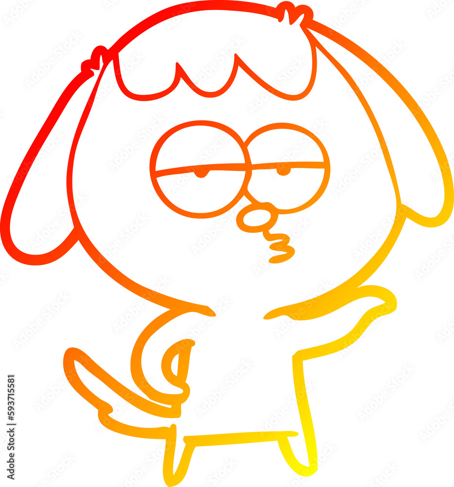 warm gradient line drawing cartoon bored dog warm gradient line drawing cartoon bored dog