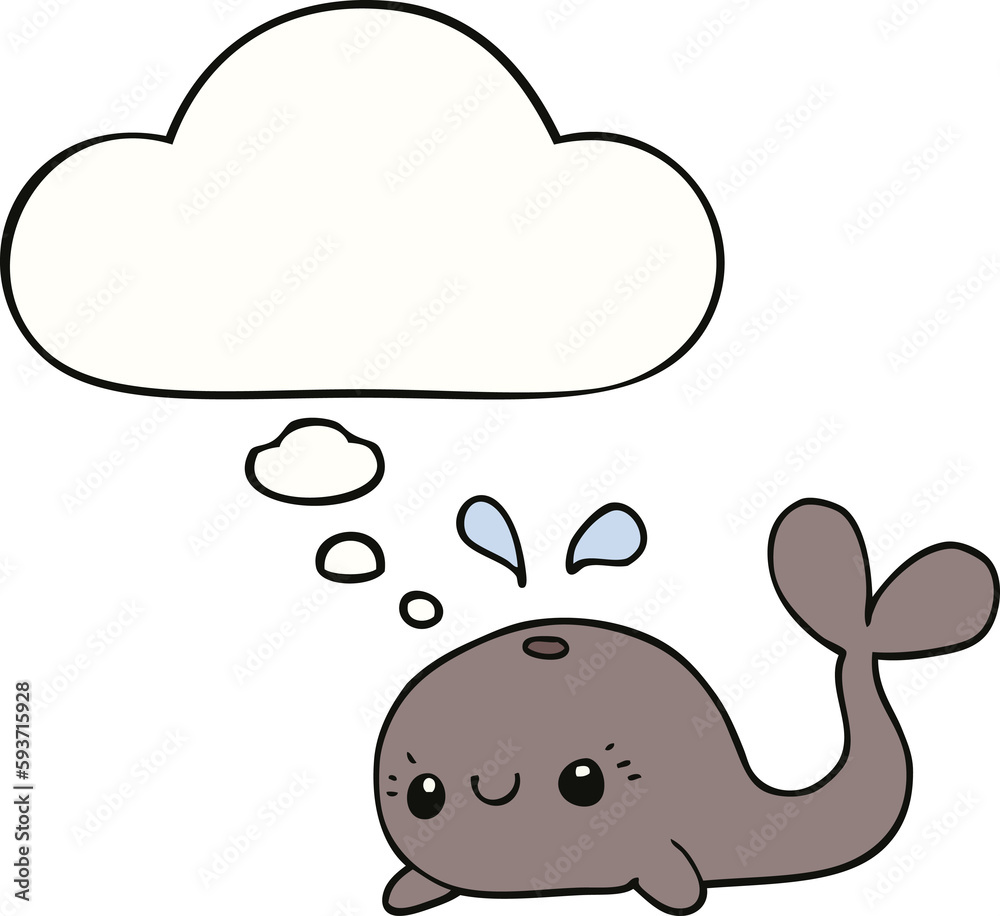 cute cartoon whale and thought bubble cute cartoon whale and thought bubble