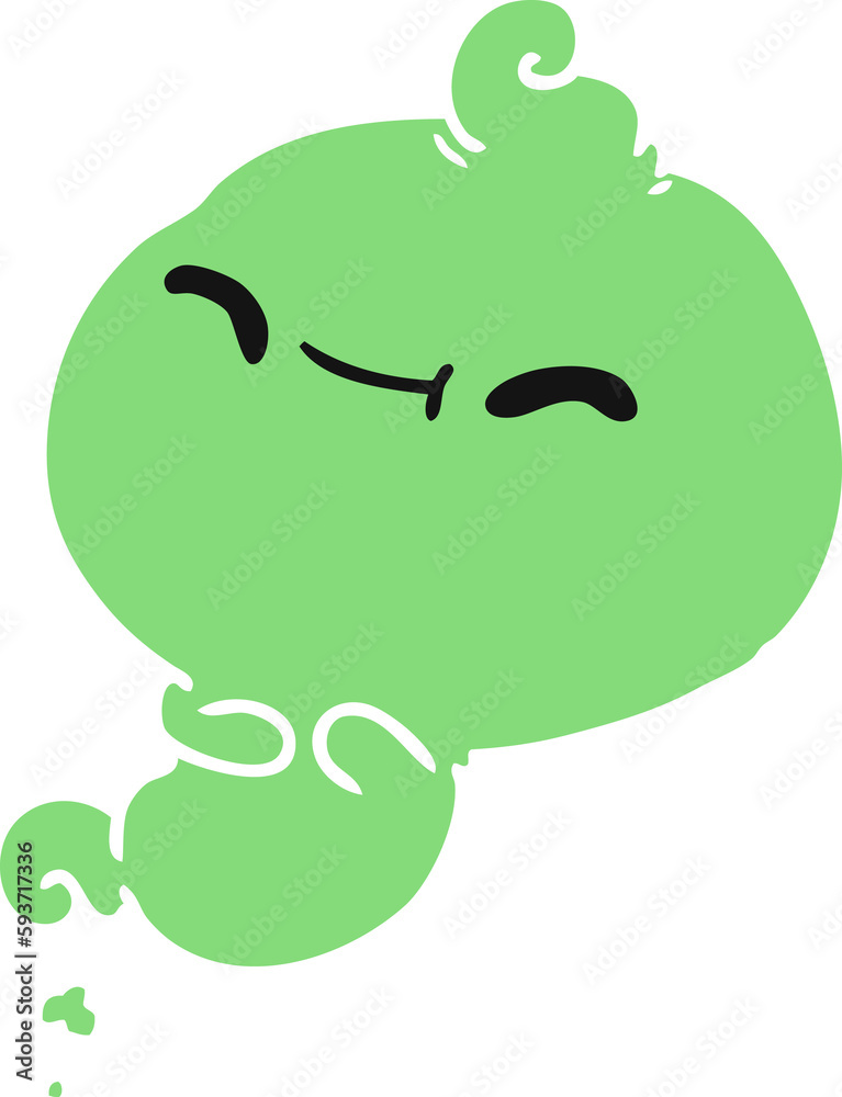 cartoon of kawaii scary ghost